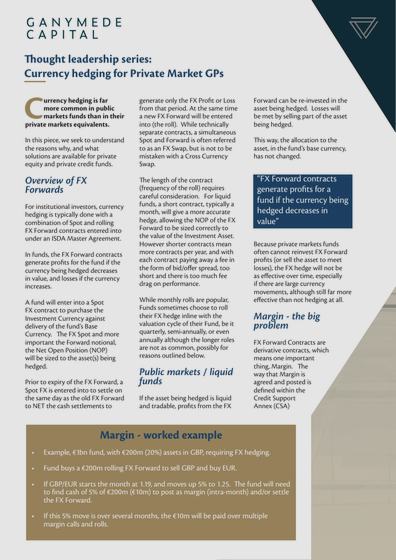 Front page of Currency hedging for Private Market GPs